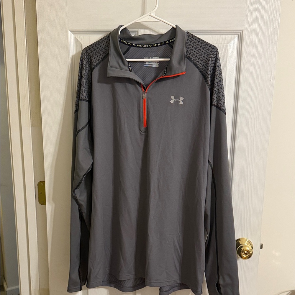 Under Armour Run Men's Gray and Orange cold gear quarter zip